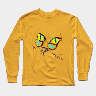 cat in glasses Long Sleeve T-Shirt